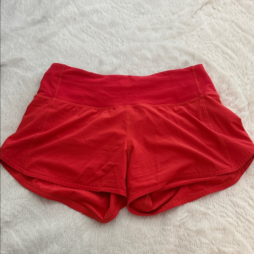 Lululemon Athletica Vibrant Red Athletic Shorts